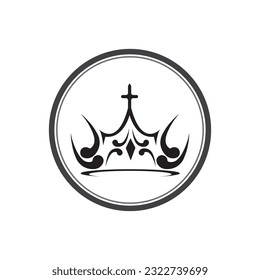 Crown Logo Royal King and Queen desain vektor Template
