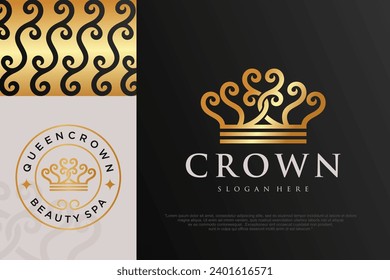 Crown Logo Royal King Queen abstract Logo design template . Vector illustration