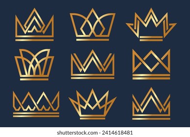 Modelo de diseño vectorial del logotipo abstracto del Real King Queen. Símbolo geométrico Concepto de Logotipo. Ilustración del vector.