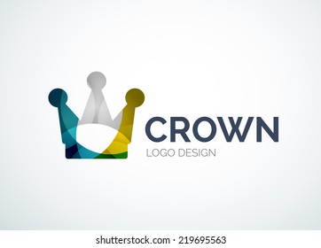 Crown logo, royal symbol, abstract design