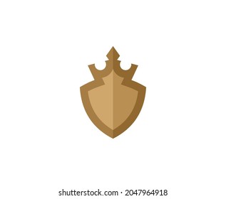 Crown logo shield vector icon 