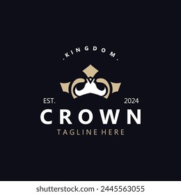 Crown logo simple design template. Vintage Crown Logo Royal King Queen concept symbol icon