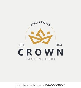 Crown logo simple design template. Vintage Crown Logo Royal King Queen concept symbol icon