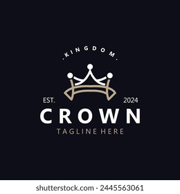 Crown logo simple design template. Vintage Crown Logo Royal King Queen concept symbol icon