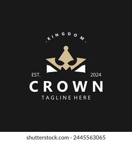 Plantilla de diseño simple con logotipo de la corona. Antiguas Crown Logo Royal King Queen símbolo de concepto