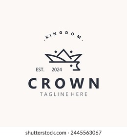 Crown logo simple design template. Vintage Crown Logo Royal King Queen concept symbol icon