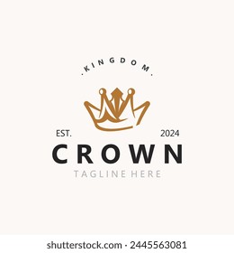 Crown logo simple design template. Vintage Crown Logo Royal King Queen concept symbol icon