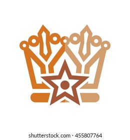 Crown Logo. Symbol Crest Vintage Vector