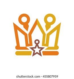 Crown Logo. Symbol Crest Vintage Vector