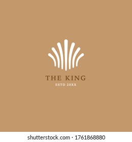 Crown logo symbol on Gold background. Royal king icon. Modern luxury brand element sign. Vector illustration