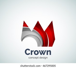 Crown logo template, abstract business icon