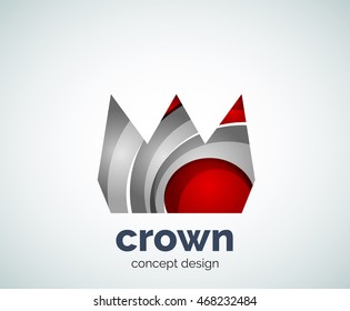 Crown logo template, abstract business icon