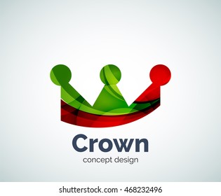 Crown logo template, abstract business icon