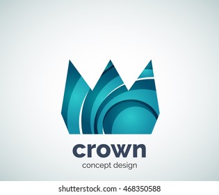 Crown logo template, abstract business icon