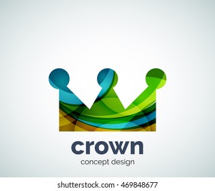 Crown logo template, abstract business icon