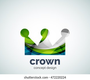 Crown logo template, abstract business icon
