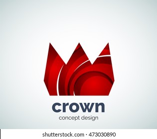 Crown logo template, abstract business icon