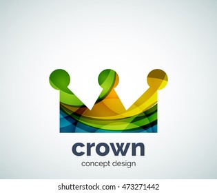 Crown logo template, abstract business icon