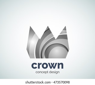 Crown logo template, abstract business icon