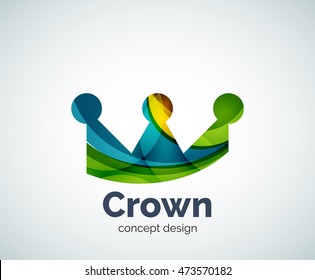 Crown logo template, abstract business icon