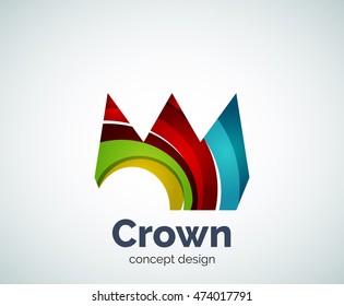 Crown logo template, abstract business icon