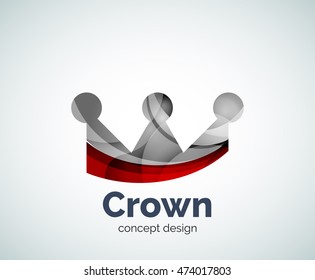 Crown logo template, abstract business icon