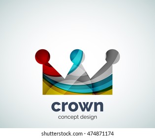 Crown logo template, abstract business icon