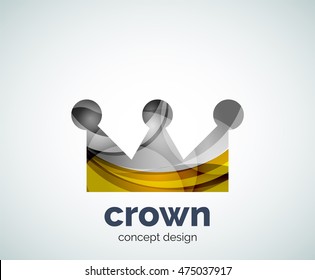 Crown logo template, abstract business icon