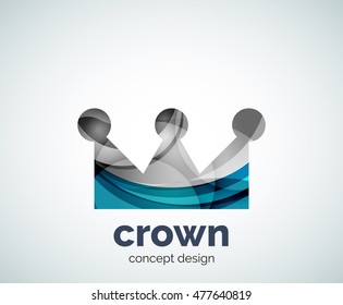 Crown logo template, abstract business icon