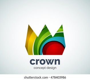 Crown logo template, abstract business icon