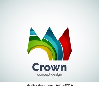 Crown logo template, abstract business icon