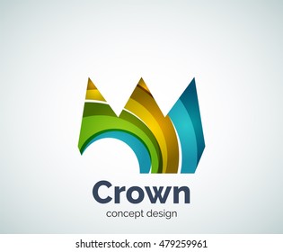 Plantilla de logotipo de la corona, icono comercial abstracto