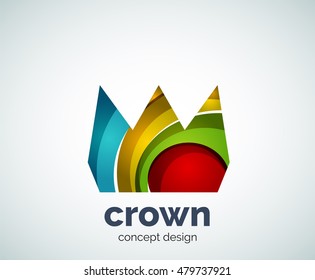 Crown logo template, abstract business icon