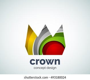 Crown logo template, abstract business icon