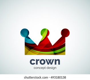 Crown logo template, abstract business icon