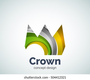 Crown logo template, abstract business icon