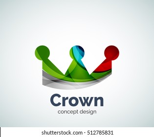 Crown logo template, abstract business icon