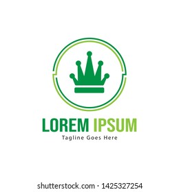 Crown logo template design with frame. minimalist crown logo vector illustration