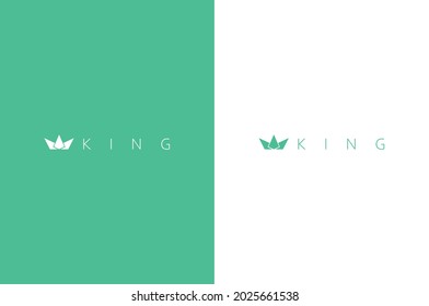 Crown logo template - King logo - Minimal T-shirt design.