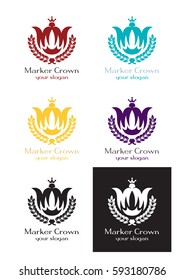 Crown logo template with letter double M