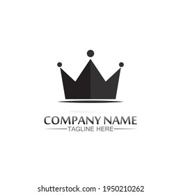 Crown Logo Template vector icon illustration design, vector icon crown, King, queen, logo design for business and corporate, succes, royal, princess