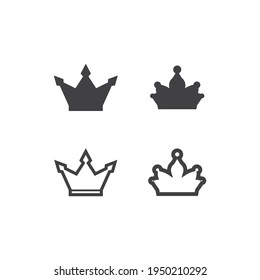 Crown Logo Template vector icon illustration design, vector icon crown, King, queen, logo design for business and corporate, succes, royal, princess