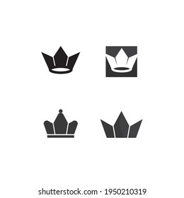 Crown Logo Template vector icon illustration design, vector icon crown, King, queen, logo design for business and corporate, succes, royal, princess