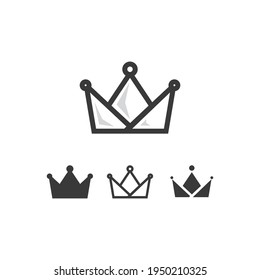 Crown Logo Template vector icon illustration design, vector icon crown, King, queen, logo design for business and corporate, succes, royal, princess