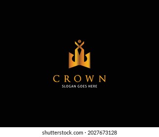 Crown Logo Template Vector Icon Illustration Design