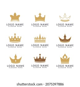Crown Logo Template vector icon illustration design