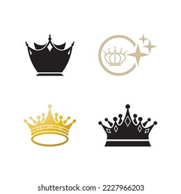 Crown logo plantilla vector icono diseño de ilustración