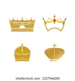 Crown logo template vector icon illustration design