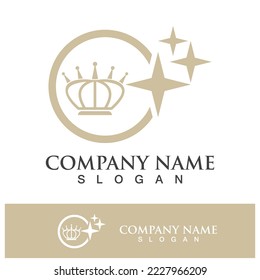 Crown logo template vector icon illustration design