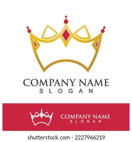 Crown logo template vector icon illustration design